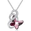 AOBOCO Collana da donna in argento Sterling con farfalle, idea regalo per donne, ragazze, mamma, fidanzata, Cristallo, Cristallo