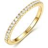 Diamday Anello da donna in argento sterling 925 con zirconi, anello di fidanzamento, anello impilabile per donna, idea regalo oro e argento