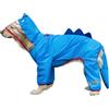 Blue Dream Island Impermeabile per cani con gamba, poncho impermeabile con cappuccio a quattro zampe per cani con coda, leggero e impermeabile con strisce riflettenti e foro di trazione, per cani di taglia media e