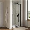 DEGHI Box doccia nicchia 100 cm battente con vetro anticalcare trasparente profilo nero opaco 200h - Auralis