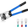 Dechengbao HX-50B Battery Cable Lug Aggraffatura Pinza per elettricista a mano per aggraffatura cavo da 6-50mm² (AWG 8-1/0) con piastra metallica rinforzata e rinforzata