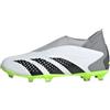adidas Unisex - Bambini Predator Accuracy.3 Laceless Firm Ground Boots, Cloud White / Core Black / Lucid Lemon, 28 1/2 EU