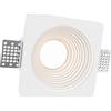 Portafaretto Quadrato Ø120x120mm GU10 in Gesso Pitturabile a Spirale