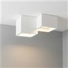 Plafoniera Quadrata da Soffitto 2xGX53 in Gesso - Serie ESSENZA