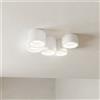 Plafoniera Rotonda 5xGX53 a Cilindri in Gesso Pitturabile - serie VOLUMI
