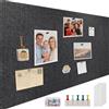 ddckj Bacheca Sughero 120 x 90 cm Bacheca Grande Autoadesiva Board in Feltro Lavagne Decorative per Ufficio, Casa e Cameretta dei Bambini Foto, Promemoria Grigio Scuro