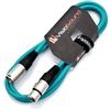 VisioSound Cavo maschio a femmina XLR per microfono/microfono bilanciato/cavo patch per microfono/microfono/7 colori (2 m, verde)