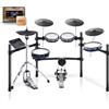 HAMPBACK ACE-360 - Set di batterie elettriche con 4 quite mesh elettroniche, kickdrum da 5 pollici, 12 kit e 68 suoni autentici, USB MIDI, trono, bacchette auricolari, 2 pedali switch per principianti