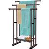 Kayfia Portasciugamani per bagno, altezza 101,6 cm, supporto a 3 ripiani con cesto portaoggetti, scaletta e espositore per asciugamani da bagno di grandi dimensioni, accanto alla vasca o alla doccia