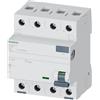 Siemens 5sv - interruttore differenziale classe-a, 4 Poli 40A 300mA, 70 mm