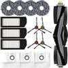 CHAIN PEAK (15 pezzi) X1 OMNI Ricambi per ECOVACS DEEBOT DEEBOT X1 OMNI, X1 PRO OMNI, T10 OMNI Accessori, 1 spazzola a rullo, 3 filtri HEPA, 3 sacchetti per la polvere, 4 spazzole laterali, 4 panni per mocio