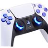 eXtremeRate Multicolore Tasti Luminosi per ps5 Controller BDM-030 040 050 060,D-pad Levette Analogiche Pulsanti DTF V4 LED Kit Ricambio per ps5 Joystick(Senza Controller)-Camaleonte Viola Blu