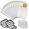 BAKAJI Kit 12 Sacchetti Ricambi per Aspirapolvere Folletto Compatibili, Sacchi per Scopa Elettrica, Sacchetti Intercambiabili di altissima qualità (VK140 - VK150, Bianco + 12 Profumini + 2 filtri)