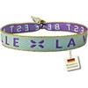 happymaker - Bracciale Boho Donna, braccialetto in tessuto con scritta La Vie Est Belle