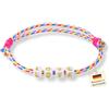 happymaker Bracciale Donna Estivo Bohémien - Bracciale Corda Regolabile Stile Marino con Tartaruga o Perla d'Acqua Dolce, Bracciale Estate Mare Festival, Idea Regalo Donna (multicolore - lettere LOVE)