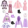 Miunana 5 Vestiti Abiti Abbigliamenti + 4 Scarpe Per Bambole 11,5/30 cm | Abbigliamento e Accessori per Bambole Giacca Outfits Vestito Maglione Pantaloni Gonna con 4 Scarpe Regalo per Ragazze