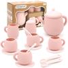 MCGMITT Servizio da Tè per Bambini in Silicone 15 Pezzi, Set Tea Party Gioco di Ruolo con Teiera Tazze e Accessori Cucina, Sicuro Senza BPA Lavabile, Gioco Educativo per Bambini, Regalo 3 4 5 6 Anni
