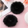 Lusofie 2 Pezzi Corda per Capelli Nero Pompon Fascia Peluche Scrunchie Finto Coniglio Capelli Bolla Elastico Bambino Fascia Accessori per Capelli Coda di Cavallo Ragazze Accessori per Capelli