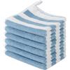SINLAND Asciugamani per il viso in microfibra riutilizzabili per rimuovere il trucco, super morbidi e assorbenti, per pelli sensibili, donne, 30,5 x 30,5 cm, confezione da 6 pezzi, a righe blu
