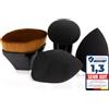 GHADA Beauty Blending - 2 spugne per fondotinta, 1 pennello per fondotinta, 1 spugna con manico, set per fondotinta, crema solare, colore nero