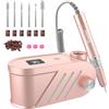 Enniewi Fresa per Unghie Professionale 35000RPM, Lima Per Unghie Elettrica, Manicure e Pedicure, Trapano Elettrico per Rimozione Gel/Smalto, Rosa