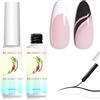 Senvenski Liner Smalto Semipermanente Kit Unghie Gel Paint Design Set Nero Bianco DIY Disegno Smalti Semipermanenti Per Unghie Gel UV LED Vernice Manicure Nail Art (LX2-002)