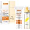 TaimeiMao 2 Pezzi Crema Solare Viso SPF 100 + Sun Spray 50 SPF, Protezione Solare 100 SPF, Idratante, Non Grasso, Forte Protezione UVA/UVB, Viso Difesa, per Tutti i Tipi di Pelle