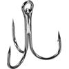 PATIKIL 1/0# Ami a Tre Punte da Pesca, 10pz Ami da Pesca in Acciaio Al Carbonio Ad Alta Resistenza 3X, Piegatura Rotonda con Ardiglione per Acqua Dolce e Salata, Nero
