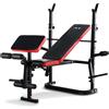 ISE Panca Multifunzione Palestra Casa, Panca Pesi Regolabile con Supporto Bilanciere Schienale Reclinabile Fitness per Allenamento a Casa