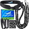 Brinquil Cintura da nuoto per piscina - Allenatore di nuoto professionale con resistenza regolabile 2,5 - 7,5 m corda da nuoto cintura da allenamento per adulti e bambini, allenamento piscina senza (Black)
