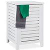 Relaxdays Cesto Portabiancheria con Coperchio, 86 L, Contenitore Panni Sporchi, Legno di Pino, 65,5 x 45 x 45 cm, Bianco
