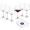 LEONARDO HOME Bicchiere bordeaux PUCCINI (set da 6) con panno per lucidatura, lavabile in lavastoviglie (730 ml) - antiurto e adatto all'uso quotidiano - 040981