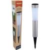 Grundig Lampada solare da esterno con 2 LED bianco freddo - Illuminazione esterna solare IP44 - Lampada solare da giardino con picchetto - acciaio inossidabile