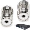 BaZuyunMd 2 pezzi Uhf Pl-259 femmina a Uhf Pl-259 femmina adattatore coassiale PL, adatto per cavo antenna radio CB, analizzatori e cavi coassiali