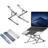 KINGDATA Supporto per laptop, Rialzo pc portatile ergonomico per laptop in alluminio per scrivania, supporto per computer regolabile in altezza 7+9 gradini, supporto pieghevole per notebook