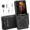 Wowsofty Lettore MP3 con Bluetooth da 64 GB,lettore audio digitale MP3 con altoparlante schermo,Radio FM, Registratore Vocale, Design Mini, Espandibile fino a 128GB (nero)