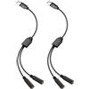 SinLoon Cavo adattatore da USB C a splitter audio da 3,5 mm, cavo adattatore per cuffie doppia femmina [cavo corto da 0,3 m, varianti a 3 poli/4 poli] confezione da 2, nessun driver necessario per
