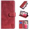 FMPCUON Custodia per Alcatel 1S 2021, [Custodia in pelle PU Premium] [Custodia a portafoglio, con scomparti per carte per Alcatel 1S 2021/3L 2021/ Vodafone Smart V12, colore: Rosso