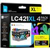 iNKPAD LC421XL LC-421XLVAL - Cartucce per Brother LC-421XL, confezione multipla per Brother DCP-J1050DW DCP-J1140DW MFC-J1010DW (LC421XL