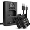 CELLONIC 2x Batteria compatibile con Canon DS510102, CBC-E6, LC-E6, LC-E6E | 2000mAh, 7.4V, Ioni di Litio per Blackmagic Pocket Cinema 4k, Canon XC10, XC15, EOS 5D Mark II, EOS 5D Mark III, 5DS, 60D, 6D