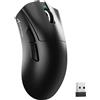 MAMBASNAKE X ATTACKSHARK V3 Mouse Da Gioco Wireless-Nero | 65G,Design Split Per Mano Destra,Fino A 25000DPI,1000Hz,Sensore PAW3311,2,4 G/BT/Cablato,500mAh,Driver Web