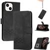 momoka Wallet Custodia Cover per iphone 13 mini(5.4),Custodia Sottile in Pelle per Telefono,Premium PU/TPU,Supporto Stand,Chiusura Magnetica-Nero