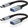 GiGreen Adattatore USB C a USB, [2 pezzi] OTG adattatore USBC, tipo C a USB3.0 OTG cavo compatibile con iPhone 16/15 Pro Max, Samsung Galaxy S25/S24/S23/S22 Ultra, iPad mini, MacBook Pro/Air, Huawei