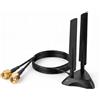 TREADALT-TEC Antenna wireless Dual Band 2.4GHz 5GHz 5.8GHz RP-SMA Gaming WiFi 6E 802.11ac/ax con Base Magnetica per Intel AX201 AX200 PCIe NGFF Scheda WiFi USB PC Desktop Router di Rete Wireless