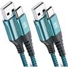 sweguard Cavo USB C 2 pezzi 2m, Cavo USB tipo C di ricarica in nylon tipo C, per Samsung Galaxy S10 S9 S8 Plus, Note10, Note9, M31, M20, A20e, A71, A51, A50, A40, A10e, A7, Mi9, Mi8,Redmi 8 Pro,LG.G7