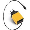 APKLVSR Caricatore USB-C da 65 W, con cavo retrattile da 60 cm, GaN PD a 3 porte, compatibile con iPhone 17/16/15, Galaxy S25/S24, MacBook Air e iPad - Caricabatterie compatto retrattile, arancione