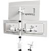 PUTORSEN Supporto Monitor Triplo per Schermo LED LCD da 17-32 Pollici, Super alto Braccio Monitor Scrivania 9 kg per Braccio, VESA75/100mm, bianco