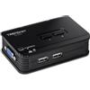 TRENDnet, TK-207K, Switch KVM USB a 2 porte, controlla due computer con un set di controlli della console, risoluzione 2048 x 1536
