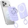 Syncwire Supporto Anello Magnetico in Silicone con Ventosa Forte per Custodia MagSafe - Anello Porta Cellulare per iPhone/Android, Mani Libere, Selfie, Video & TikTok, Viola