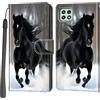 Haninsuze Cover per Samsung Galaxy A22 5G, Custodia Interno TPU Antiurto Portafoglio con Disegni [schede Fessura] [Supporto Stand] Cover Libro in PU Pelle (Cavallo)